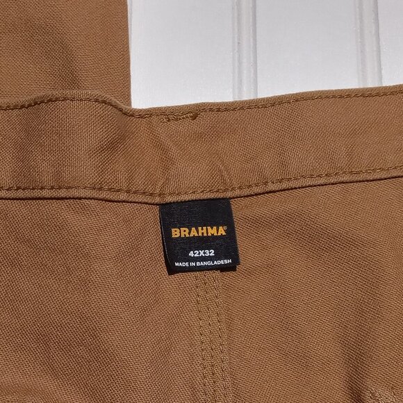 BRAHMA Jeans Mens 42 x 32 Duck Denim Carpenter Pants Relaxed Fit Tan Brown Work - Picture 4 of 13